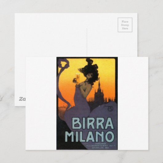 Milan Beer door Raphael Kirchner Briefkaart (Voorkant / Achterkant)