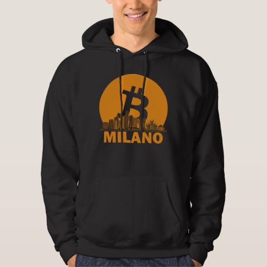 Milan Bitcoin Maximalist  Bitcoin Milan Skyline Hoodie (Voorkant)