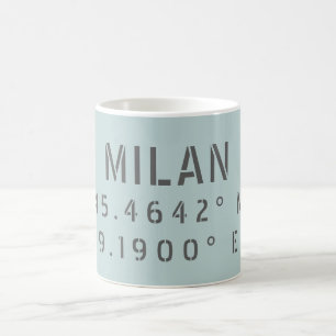 Milan breedtegraad lengtegraad koffiemok