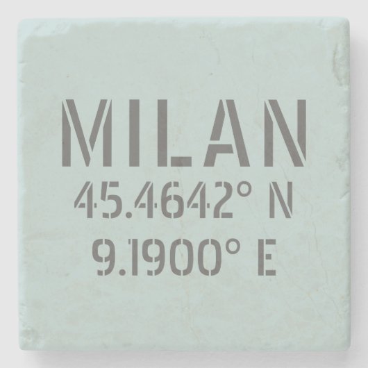 Milan Breedtegraad Lengtegraad Stenen Onderzetter (Voorkant)