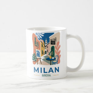 Milan Brera Italië Kunst Reisposter Koffiemok