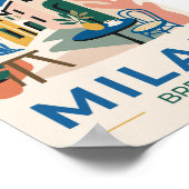 Milan Brera Kunst Reisposter - Italië Cadeau Idee Poster (Hoek)