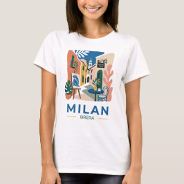 Milan Brera Kunstwijk Reis Grafische T-Shirt