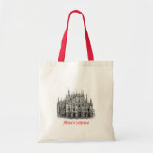 Milan Cathedral Drawing Red White Canvas tas (Voorkant)