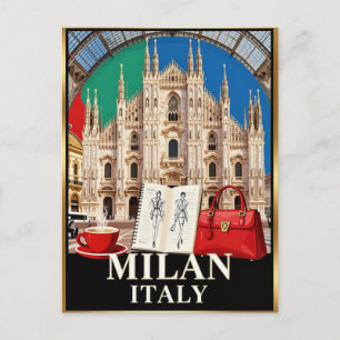 Milan Duomo Italiaanse Mode Stad Briefkaart