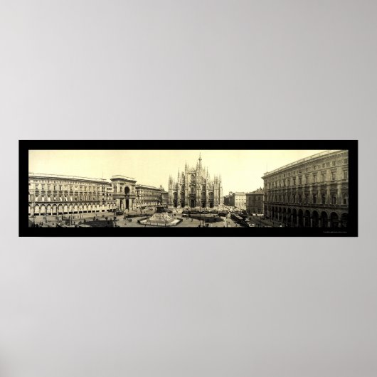 Milan Duomo Square Italië Foto 1909 Poster (Voorkant)