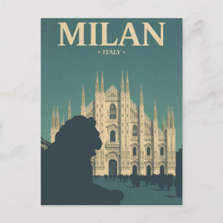 Milan Duomo Vintage Reis Kunst Briefkaart