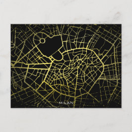 Milan Gold Style Art Map Briefkaart