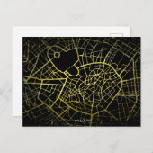 Milan Gold Style Art Map Briefkaart (Voorkant / Achterkant)
