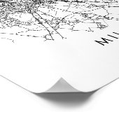 Milan Italia Minimal Modern Circle Street Map Poster (Hoek)