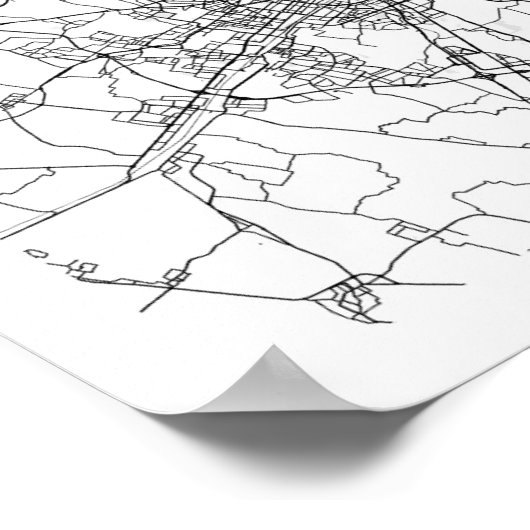 Milan Italia Minimal Modern Street Map Poster (Hoek)