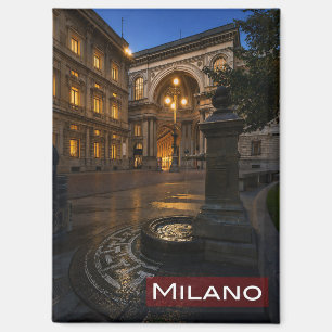 Milan Italië Galleria Vittorio Emanuele 's nachts, Magneet