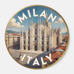 Milan Italië Historische Stadsscène ☀️ Magneet