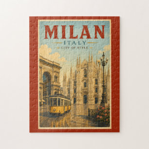 Milan Italië Kathedraal Illustratie Reis Kunst Legpuzzel