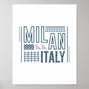 Milan Italië Moderne Typografie Reis Grafisch Ontw Poster