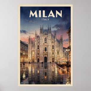 Milan Italië Reis door de Tijd Poster