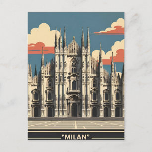 Milan Italië Reizen Kunst – Domkathedraal Stad Feestdagenkaart