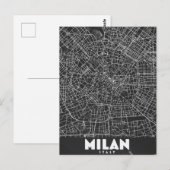 Milan Italië Retro Kaart (Voorkant / Achterkant)