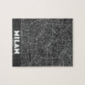 Milan Italië Retro Kaart Legpuzzel (Horizontaal)