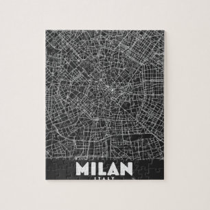 Milan Italië Retro Kaart Legpuzzel