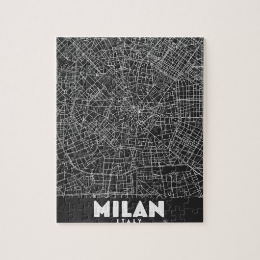 Milan Italië Retro Kaart Legpuzzel (Verticaal)