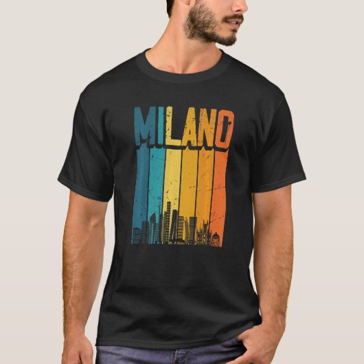 Milan Italië Retro  Sunset Skyline Milano Pr T-shirt (Voorkant)
