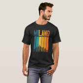 Milan Italië Retro  Sunset Skyline Milano Pr T-shirt (Voorkant volledig)