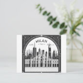 Milan Italië Silhouet Briefkaart (Staand voorkant)
