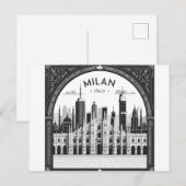Milan Italië Silhouet Briefkaart (Voorkant / Achterkant)