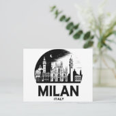 Milan Italië Silhouet Briefkaart (Staand voorkant)