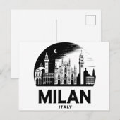 Milan Italië Silhouet Briefkaart (Voorkant / Achterkant)