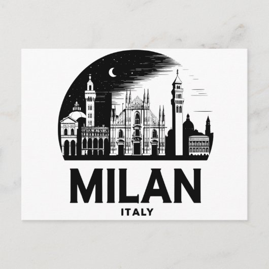 Milan Italië Silhouet Briefkaart (Voorkant)