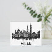 Milan Italië Silhouet Briefkaart (Staand voorkant)
