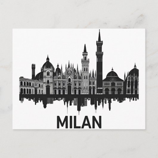 Milan Italië Silhouet Briefkaart (Voorkant)
