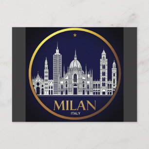 Milan Italië Silhouet Briefkaart