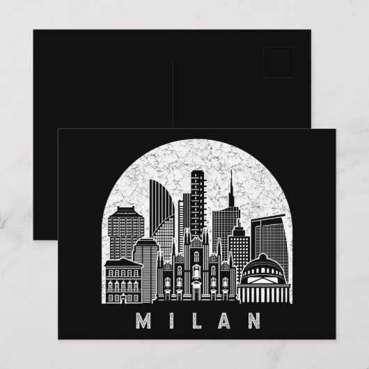 Milan Italië Skyline Briefkaart (Voorkant / Achterkant)