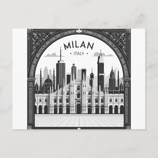 Milan Italië Skyline Briefkaart (Voorkant)