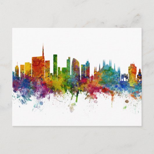 Milan Italië Skyline Briefkaart (Voorkant)