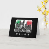 Milan Italië Skyline Flag Kaart (Gele Bloem)