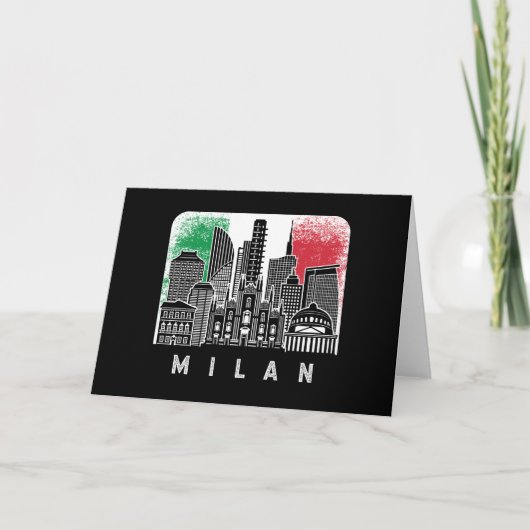 Milan Italië Skyline Flag Kaart (Voorkant)