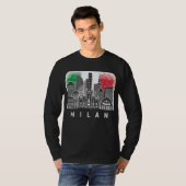 Milan Italië Skyline  Flag T-shirt (Voorkant volledig)