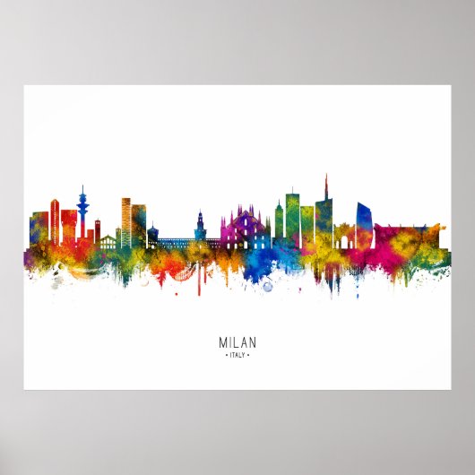 Milan Italië Skyline Poster (Voorkant)