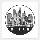 Milan Italië Skyline Vierkante Sticker (Voorkant)