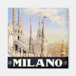 Milan Italië — vintage-reis Magneet