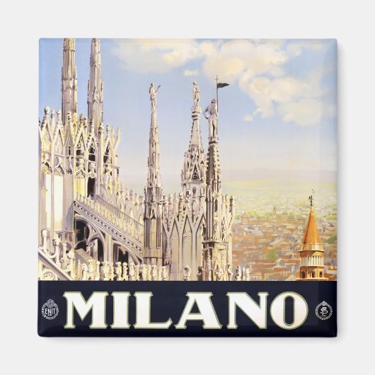 Milan Italië — vintage-reis Magneet (Voorkant)