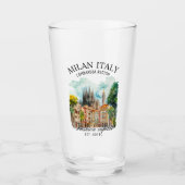 Milan Italy Design – Lombardia Skyline  Glas (Voorkant)