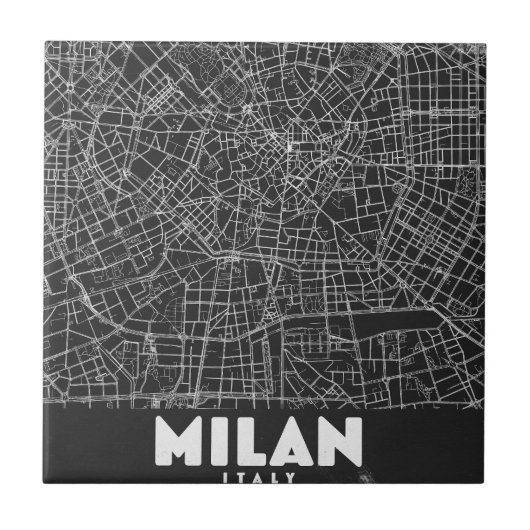 Milan Italy Retro Map Tegeltje (Voorkant)