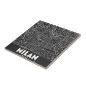 Milan Italy Retro Map Tegeltje (Zijkant)
