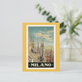 Milan Italy Vintage Travel Poster Briefkaart (Staand voorkant)