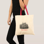 Milan Kathedraal Tekening Rood Witte Tote Tas (Voorkant (product))